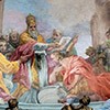 San Silvestro in Capite, absyda kościoła z przedstawieniem papieża Sylwestra udzielającego chrztu cesarzowi Konstantynowi, fragment, Lodovico Gimignani