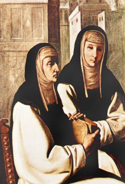 Św. Paula Rzymska i Eustochium, fragment, Francesco Zurbaran, National Gallery of Art, Washington, zdj. Wikipedia