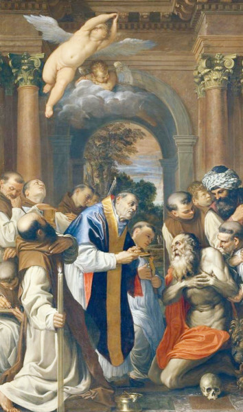 Ostatnia komunia św. Hieronima, Agostino Carracci, Pinacoteca nazionale, Bologna, zdj. Wikipedia