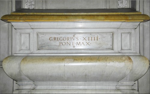 Nagrobek papieża Grzegorza XIV, fragment, bazylika San Pietro in Vaticano, zdj. Wikipedia