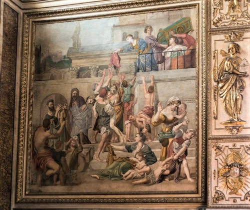 Domenichino, Święta Cecylia rozdaje jałmużnę, kaplica Polet, kościół San Luigi dei Francesi