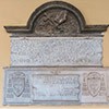 Remains of the epitaph dedicated to Cardinal Bessarion, the courtyard of the Franciscan monastery next to the Basilica of Santi XII Apostoli
