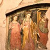 Casina del Cardinal Bessarione - frescoes depicting (from left) St. Margaret of Antioch (?), St. Catherine (with a wheel) and St. James (?)