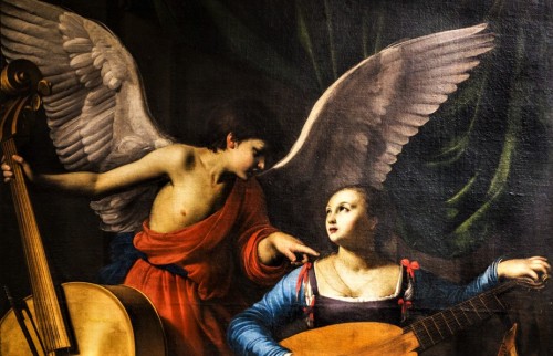Saint Cecilia with an Angel, fragment, Carlo Saraceni, Galleria Nazionale d'Arte Antica, Palazzo Barberini