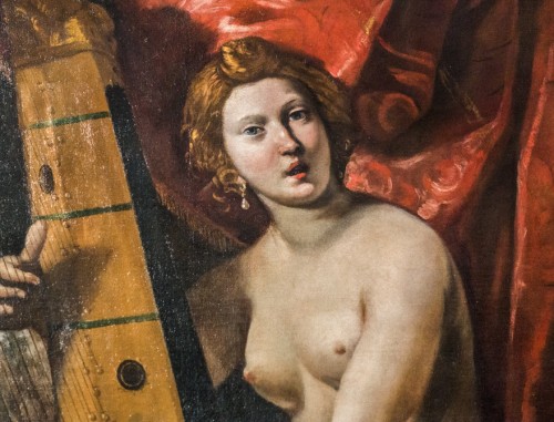 Wenus grająca na harfie, fragment, Giovanni Lanfranco, Galleria Nazionale d'Arte Antica, Palazzo Barberini