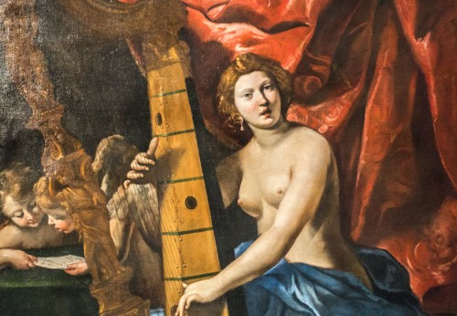 Wenus grająca na harfie (Muzyka), Giovanni Lanfranco, Galleria Nazionale d'Arte Antica, Palazzo Barberini