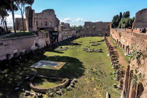 Remains of the garden arrangements, the so-called stadium, Palatine Hill