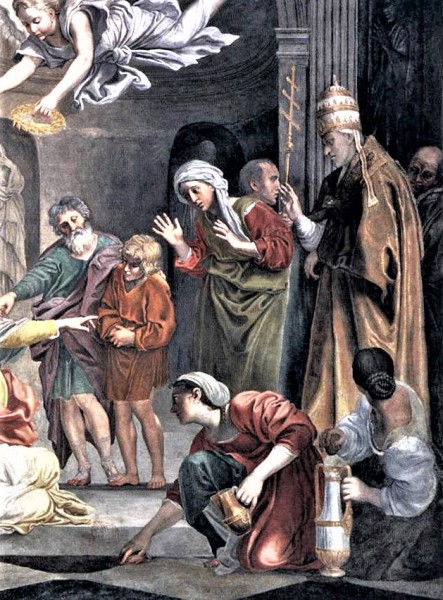 Męczeńska śmierć św. Cecylii, fragment, Domenichino, kaplica Polet, kościół San Luigi dei Francesi