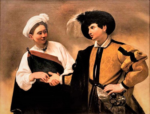 Caravaggio, Wróżenie z ręki, Musei Capitolini - Pinacoteca Capitolina