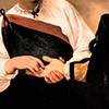 Caravaggio, Wróżenie z ręki, fragment, Musei Capitolini - Pinacoteca Capitolina