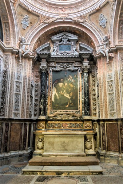 Kaplica Piety, kościół San Pietro in Montorio - widok ołtarza z obrazem Złożenie do grobu Dircka van Baburena