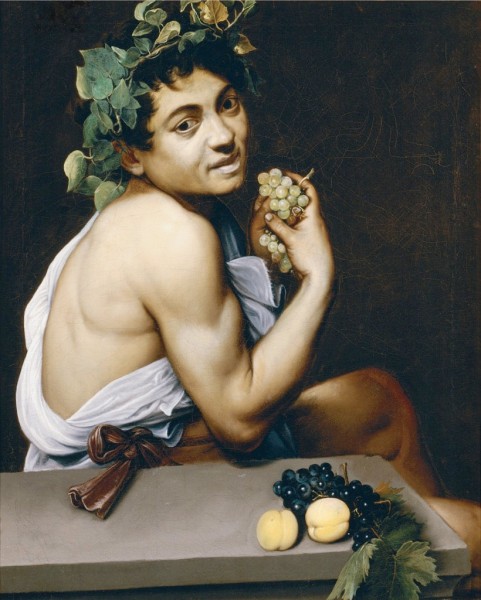 Self-portrait in the guise of Bacchus/Young Sick Bacchus, Caravaggio, Galleria Borghese,pic. Wikipedia