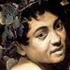 Self-portrait in the guise of Bacchus/Young Sick Bacchus, Caravaggio, fragment, Caravaggio, Galleria Borghese