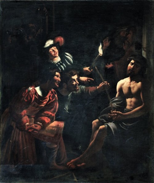 Gerrit  van Honthorst, Naigrywanie z Chrystusa, 1613, kościół Santa Maria della Concezione