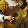 Saint Cecilia Playing the Lute, Artemisia Gentileschi, fragment, Galleria Spada, pic. Wikipedia