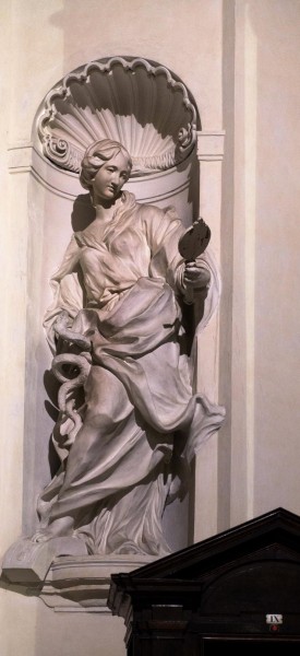 Allegory of Prudence (Prudenza), Camillo Rusconi, Ludovisi Chapel, Church of Sant'Ignazio