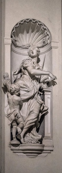 Alegoria Sprawiedliwości (Giustizia), Camillo Rusconi, kaplica Ludovisi, kościół Sant'Ignazio
