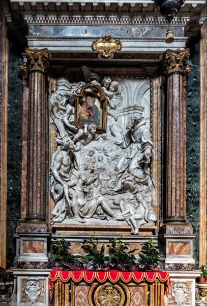 Pierre Le Gros, the altar devoted to St. Francis di Paola, Church of San Giacomo in Augusta