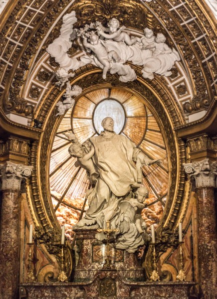 Pierre Le Gros, posąg św. Filipa Nereusza i dekoracje rzeźbiarskie w kaplicy Antamori, kościół San Girolamo della Carità