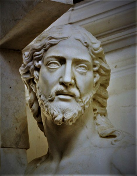 Chrystus Giustinianiego, Michał Anioł i nieznany twórca, fragment, kościół San Vincenzo, Bassano Romano