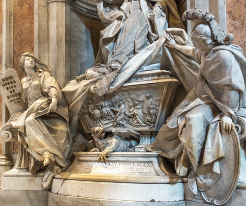 Funerary monument of Pope Gregory XIII, fragment, Camillo Rusconi, Basilica San Pietro in Vaticano
