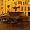 Piazza Farnese, fountain, in the background the facade of the Church of Santa Brigida