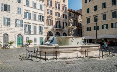 One of the two fountains in Piazza Farnese