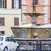 One of the two twin fountains in Piazza Farnese