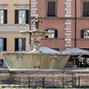 One of the two fountains in Piazza Farnese, on the left the facade of Palazzo del Gallo di Roccagiovine