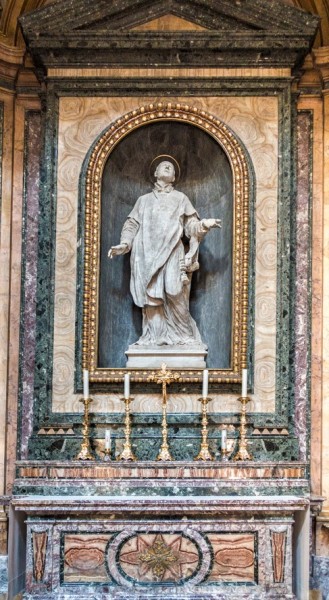 Kościół Sant’Apollinare, kaplica Ignacego Loyoli, posąg Ignacego Loyoli - Carlo Marchionni