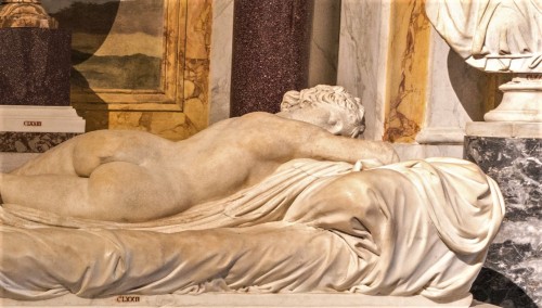 Śpiący Hermafrodyta, fragment, Galleria Borghese, kopia rzymska z II w.