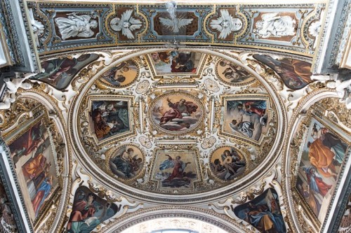 Kaplica Alaleoni, sklepienie kaplicy, kościół San Lorenzo in Lucina, Simon Vouet i warsztat