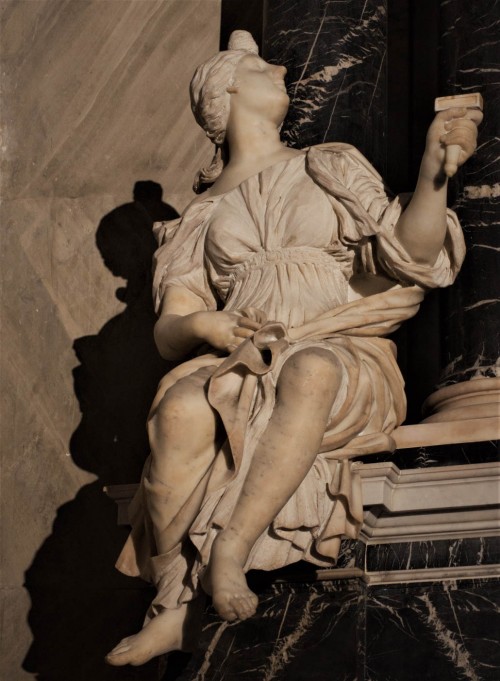 Cosimo Fancelli, allegory of Justice, tombstone of Cardinal Carlo Bonelli, Basilica of Santa Maria sopra Minerva