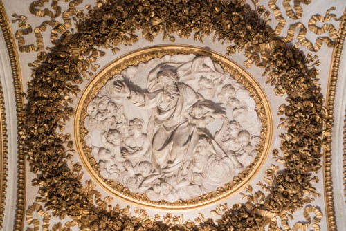 Medalion z przedstawieniem Boga Stwórcy, Michele Maglia, przedsionek kaplicy del Monte di Pietà, Palazzo del Monte di Pietà