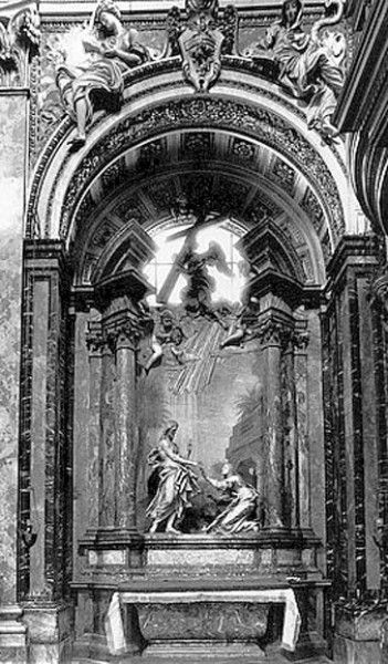 Rycina ukazująca kaplicę Alaleona w kościele Santi Domenico e Sisto, zdj. Wikipedia