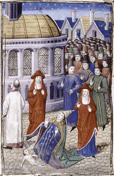 Papieżyca Johanna, Spencer Collection, ok. 1450, zdj. Wikipedia