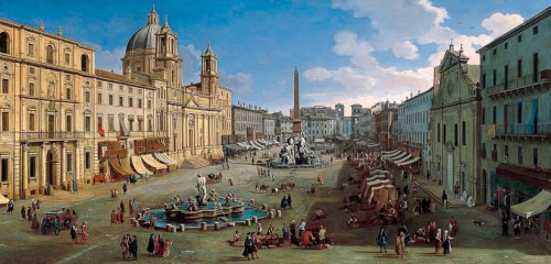 Piazza Navona, Gaspar van Wittel (Vanvitelli), Museo Thyssen-Bornemisza, Madryt, zdj. Wikipedia