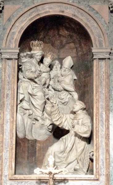 Ercole Ferrata i Dominico Guidi, Wizja św. Mikołaja  z  Tolentino, ołtarz główny, kościół San Nicola da Tolentino