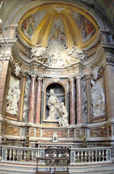 Ercole Ferrata i Melchiorre Caffà, ołtarz w kaplicy św. Tomasza Villanova, bazylika Sant’Agostino