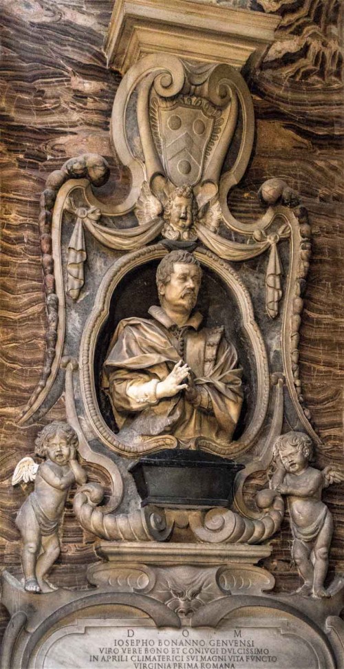 Giuliano Finelli, tombstone of Giuseppe Bonanni, Church of Santa Caterina da Siena a Magnanapoli