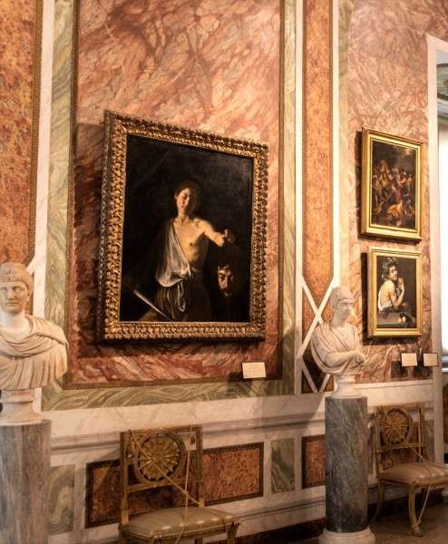 Sala Caravaggia z obrazem Dawid z głową Goliata, Galleria Borghese