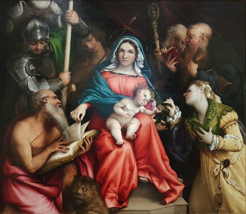 Madonna z Dzieciątkiem w otoczeniu św. Hieronima i św. Katarzyny Aleksandryjskiej, Lorenzo Lotto, Galleria Nazionale d'Arte Antica, Palazzo Barberini