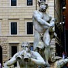 Fontana del Moro, figure of a Moor according to the design of Gian Lorenzo Bernini, Piazza Navona