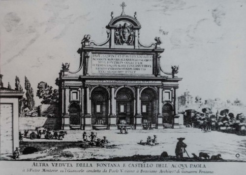 Fontana dell'Acqua Paola, rycina - Giovanni Battista Falda, II poł. XVII w.