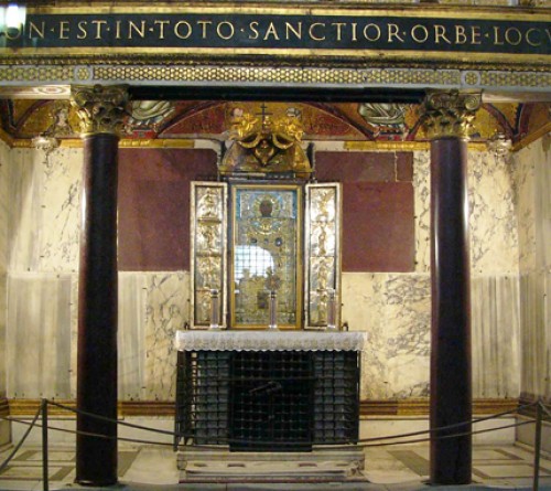 Kaplica Sancta Sanctorum, ołtarz z podobizną Chrystusa namalowaną, według tradycji, ręką świętego Łukasza