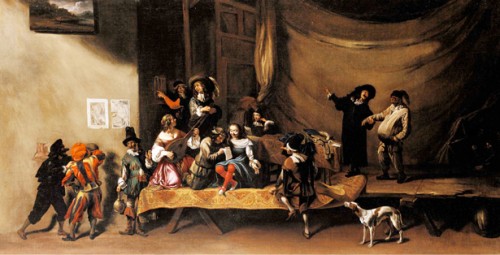 Michelangelo Cerquozzi, Próba, czyli scena z commedii dell'arte, Palazzo Pitti, Florencja