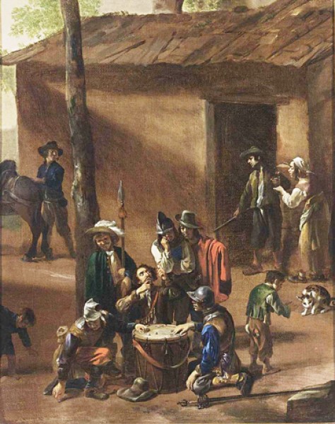 Michelangelo Cerquozzi, Żołnierze grający w kości, kolekcja prywatna