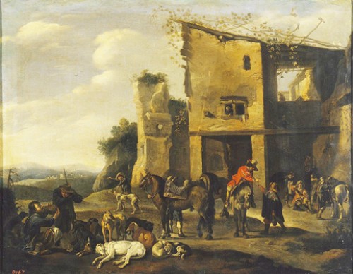 Pieter van Laer, Myśliwy podczas odpoczynku, Muzeum Ermitaż, Sankt Petersburg