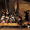 Michelangelo Cerquozzi, Próba, czyli scena z commedii dell'arte, Palazzo Pitti, Florencja