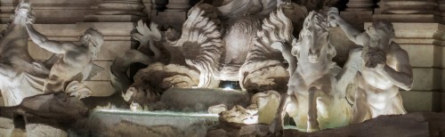 Fontana di Trevi, zaprzęg Okeanosa, Pietro Bracci